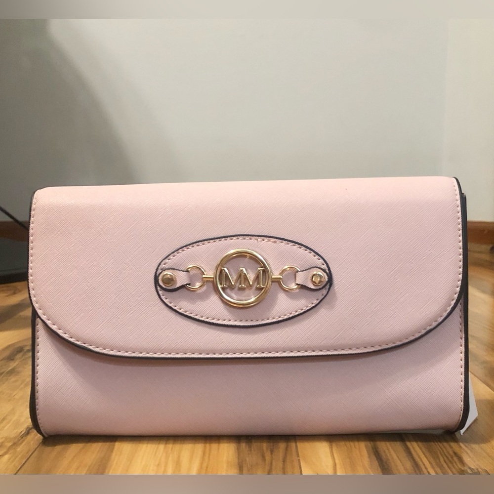 🌹🍃New Marilyn Monroe 3-Piece Pale Pink Leather Large Tote, Satchel & Clutch Set - Picture 10 of 13